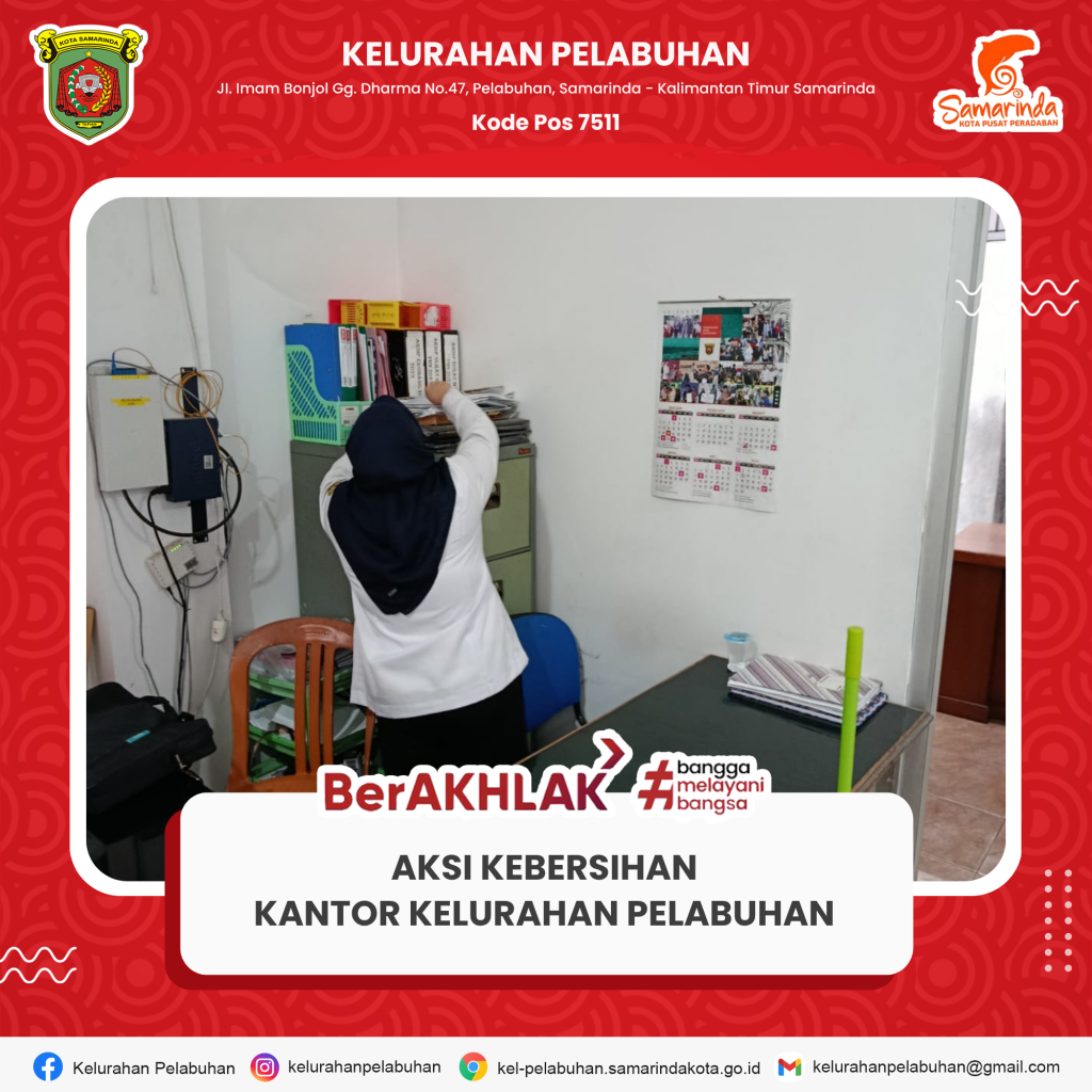 Aksi kebersihan kantor kelurahan pelabuhan