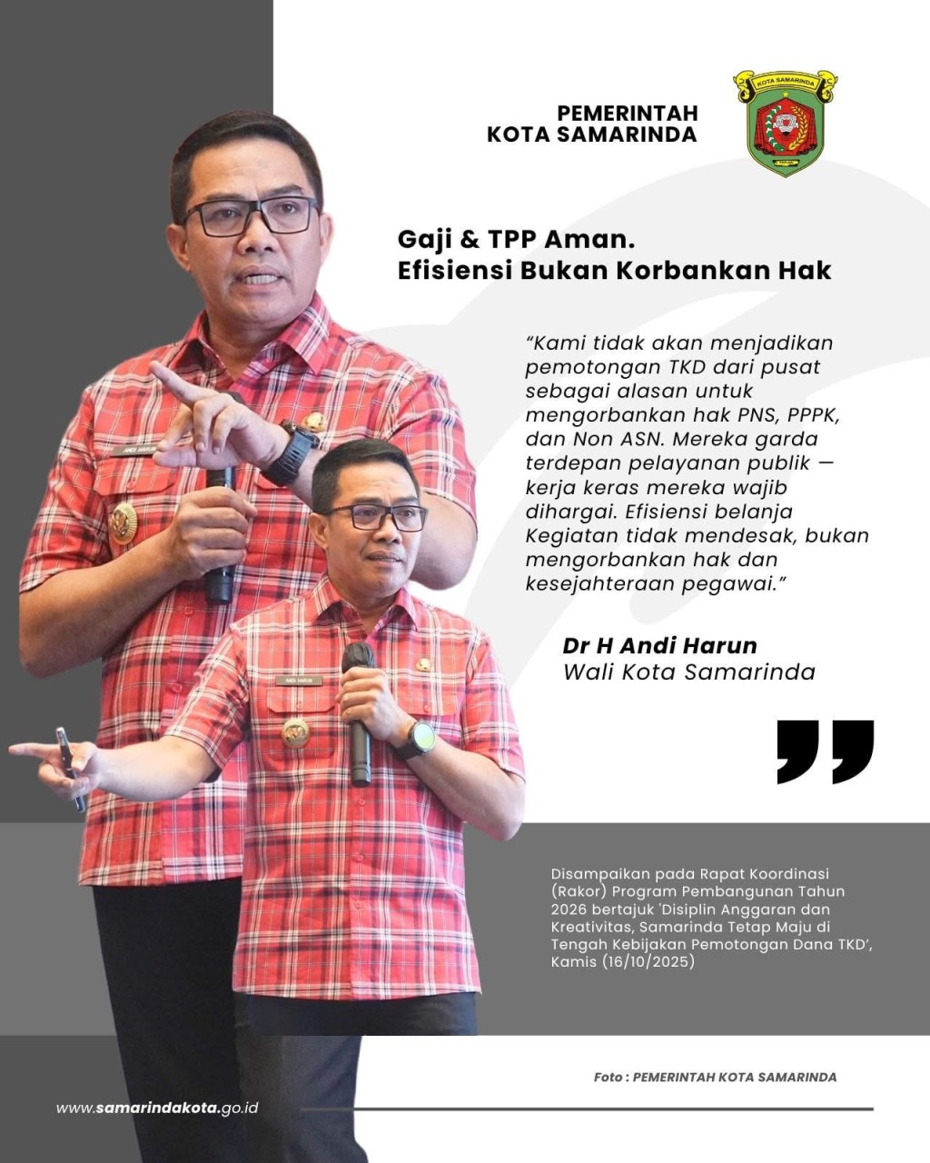 Wali Kota Tegaskan, Gaji dan Tunjangan Pegawai Aman, Efisiensi Fokus pada Belanja Operasional