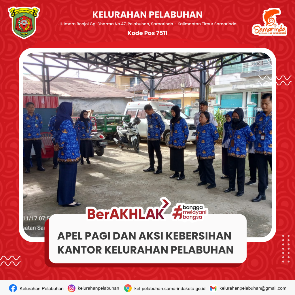Apel pagi dan aksi kebersihan kelurahan pelabuhan