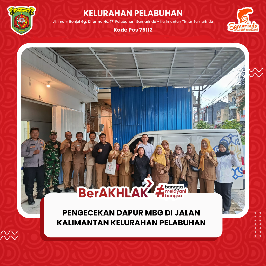 pengecekan Dapur MBG yang berlokasi di Jalan Kalimantan, Kelurahan Pelabuhan.