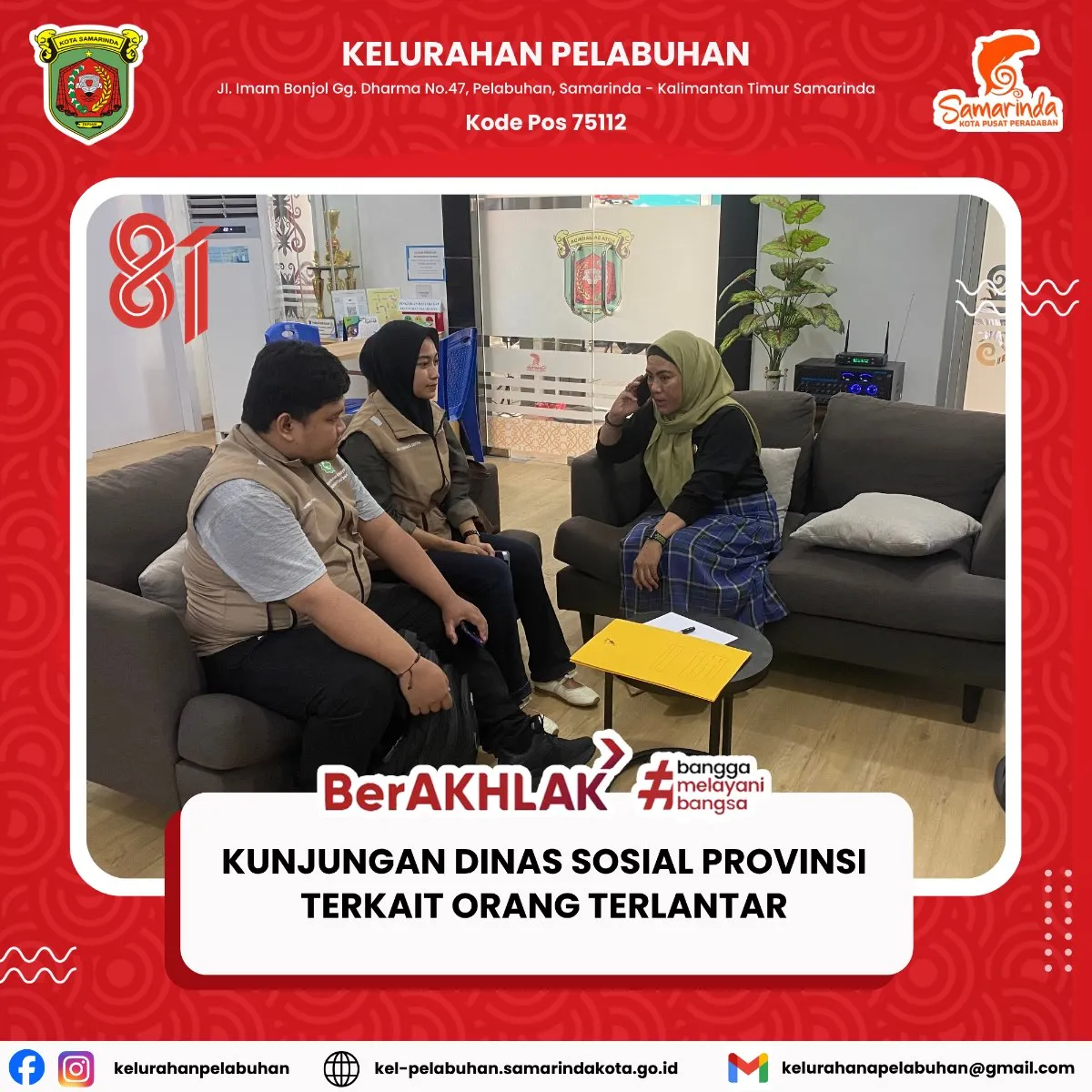 Kunjungan Petugas Dinas Sosial Provinsi ke Kelurahan Pelabuhan