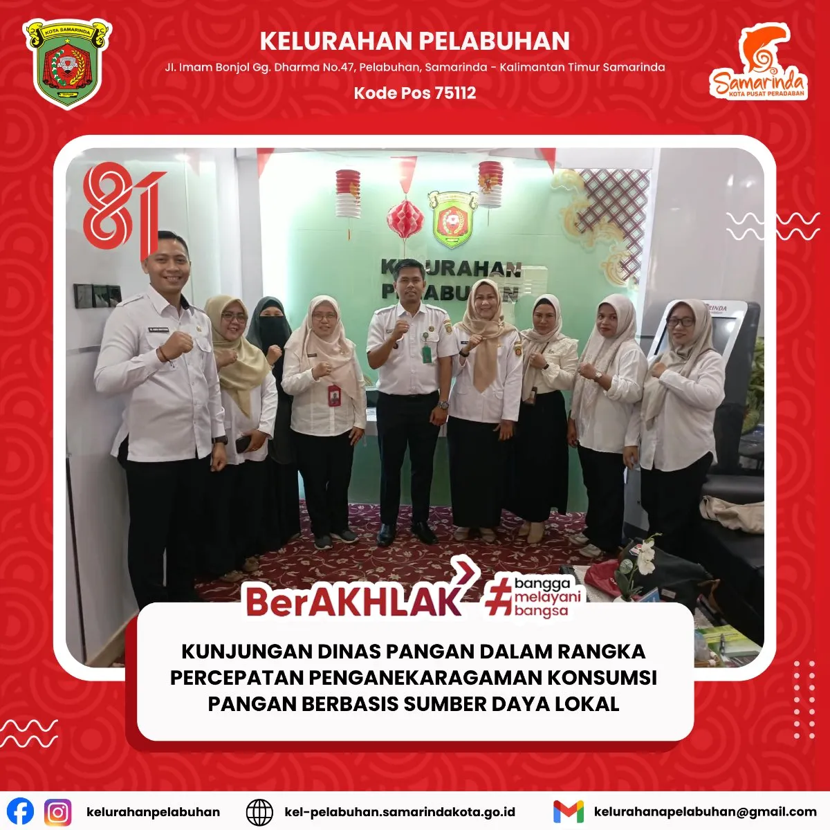 Kunjungan Dinas Pangan dalam Rangka Percepatan Penganekaragaman Konsumsi Pangan Berbasis Sumber Daya Lokal