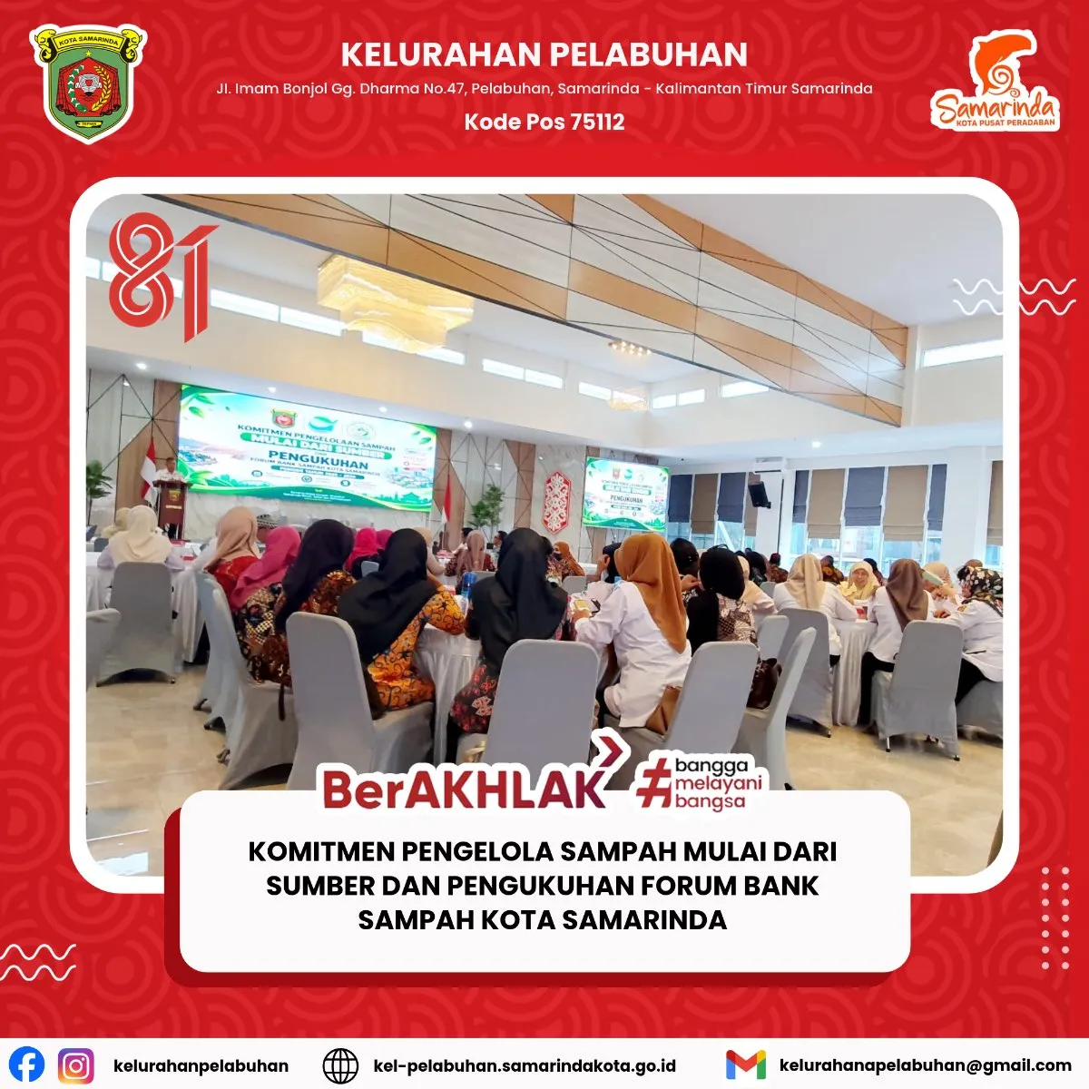 Komitmen Pengelolaan Sampah Mulai dari Sumber dan Pengukuhan Forum Bank Sampah Kota Samarinda.