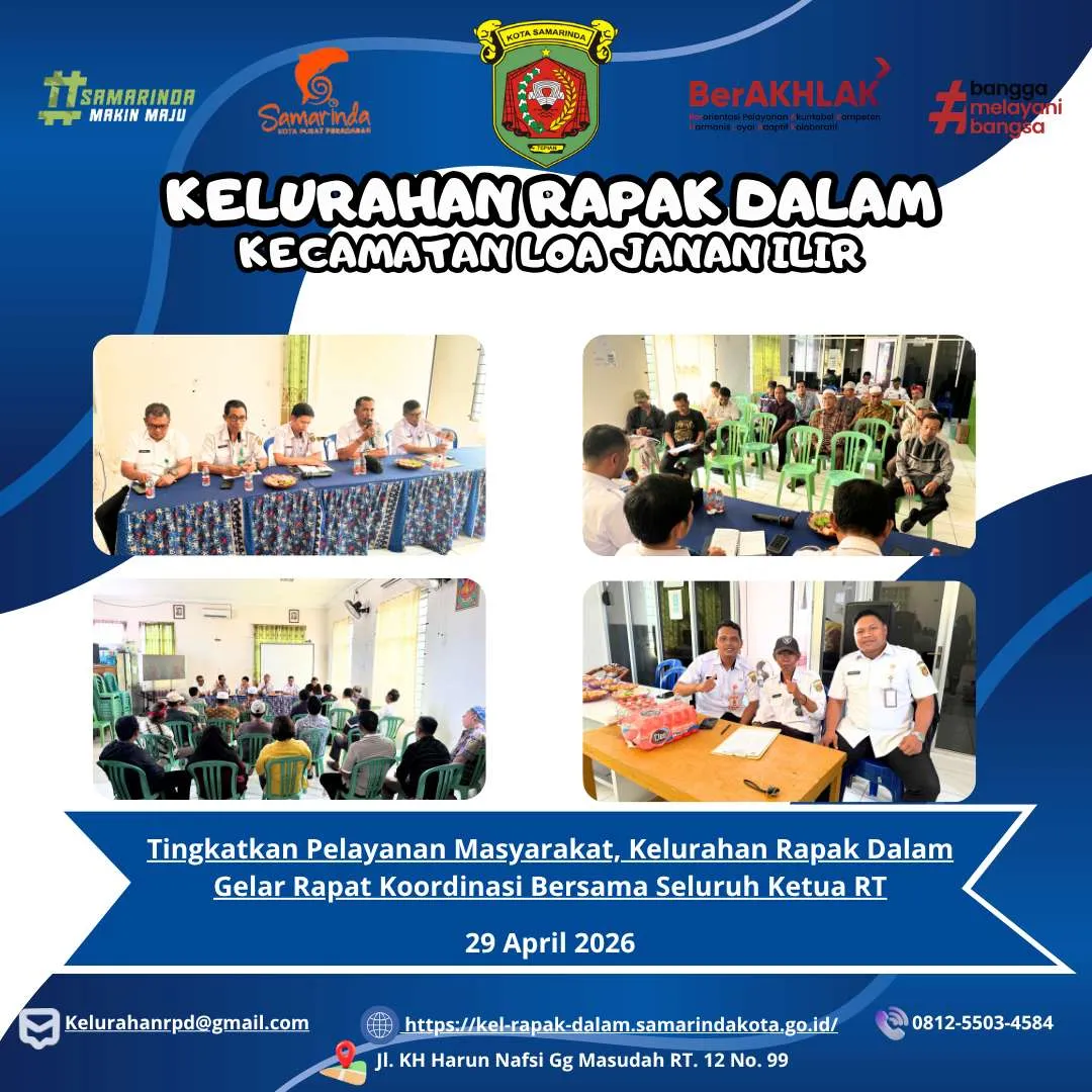Tingkatkan Pelayanan Masyarakat, Kelurahan Rapak Dalam Gelar Rapat Koordinasi Bersama Seluruh Ketua RT