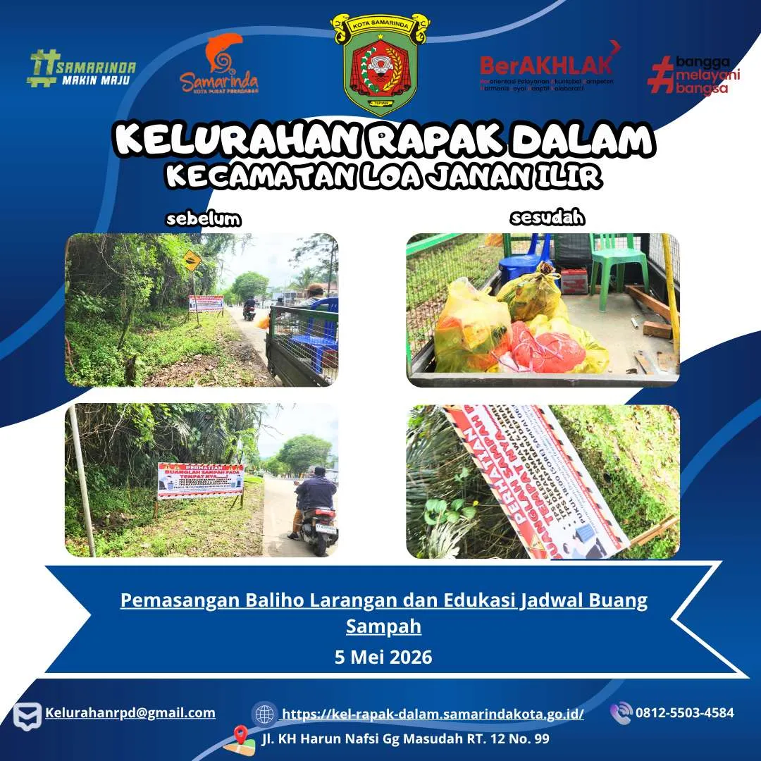 Pemasangan Baliho Larangan dan Edukasi Jadwal Buang Sampah
