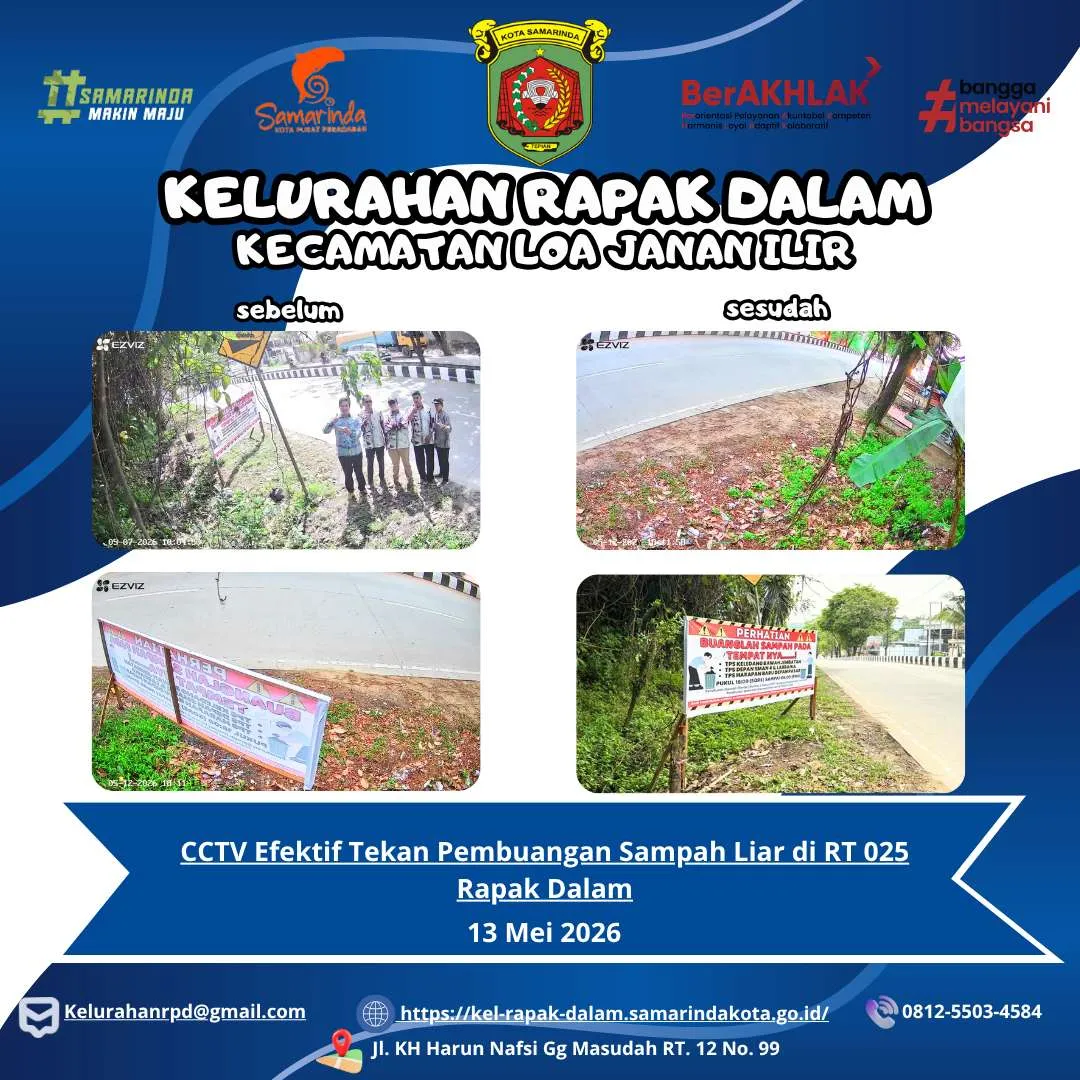 CCTV Efektif Tekan Pembuangan Sampah Liar di RT 025 Rapak Dalam