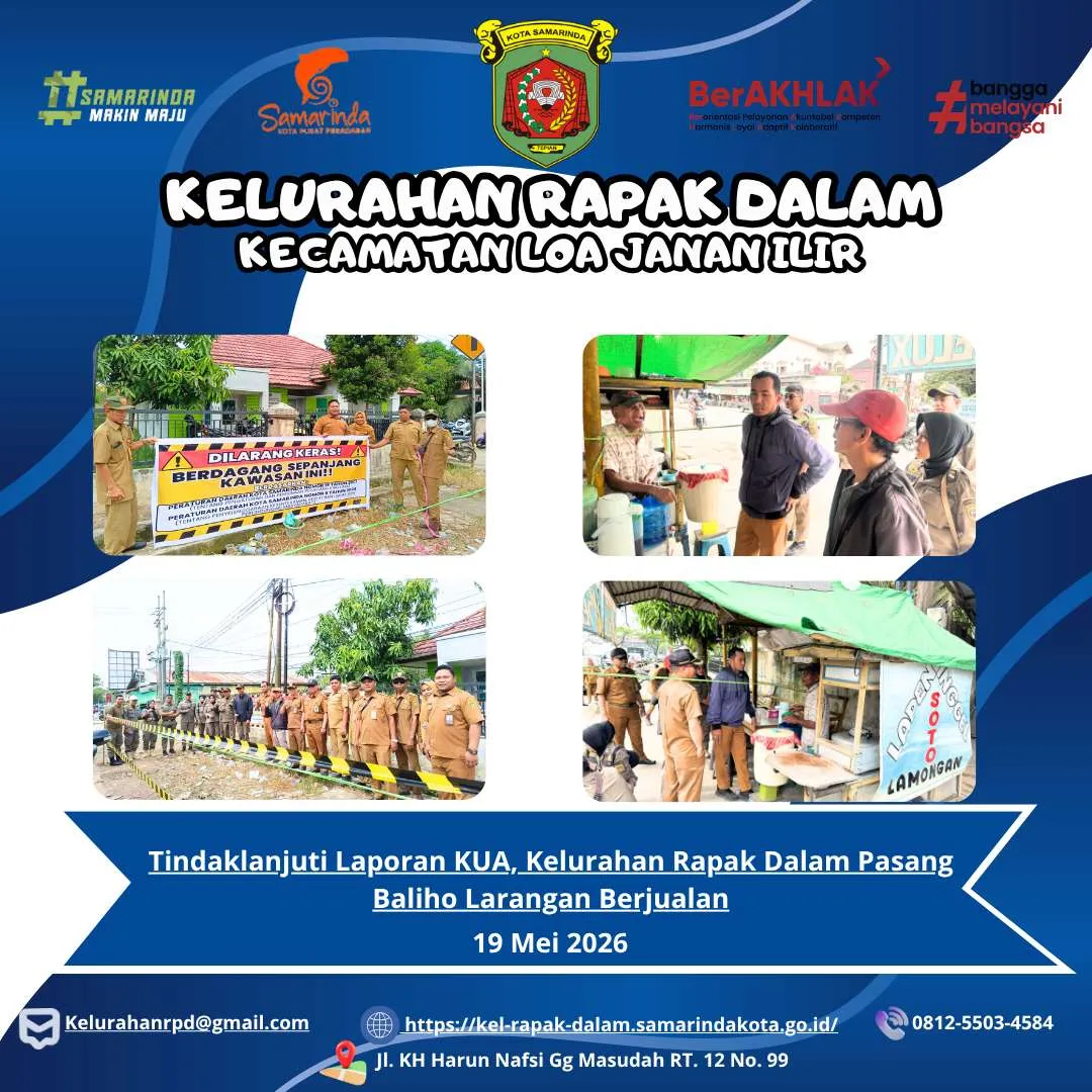 Tindaklanjuti Laporan KUA, Kelurahan Rapak Dalam Pasang Baliho Larangan Berjualan