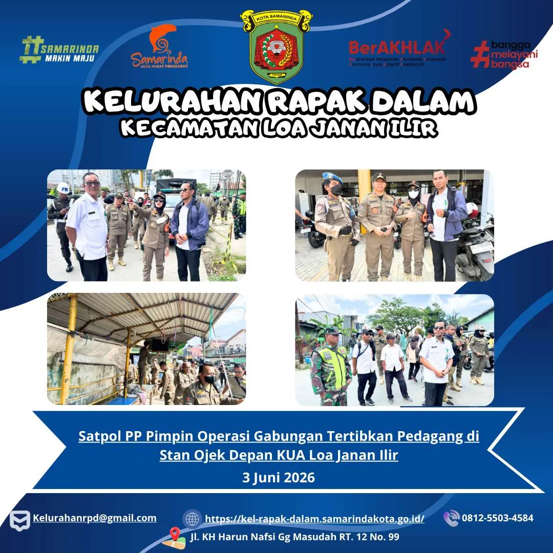 Satpol PP Pimpin Operasi Gabungan Tertibkan Pedagang di Stan Ojek Depan KUA Loa Janan Ilir
