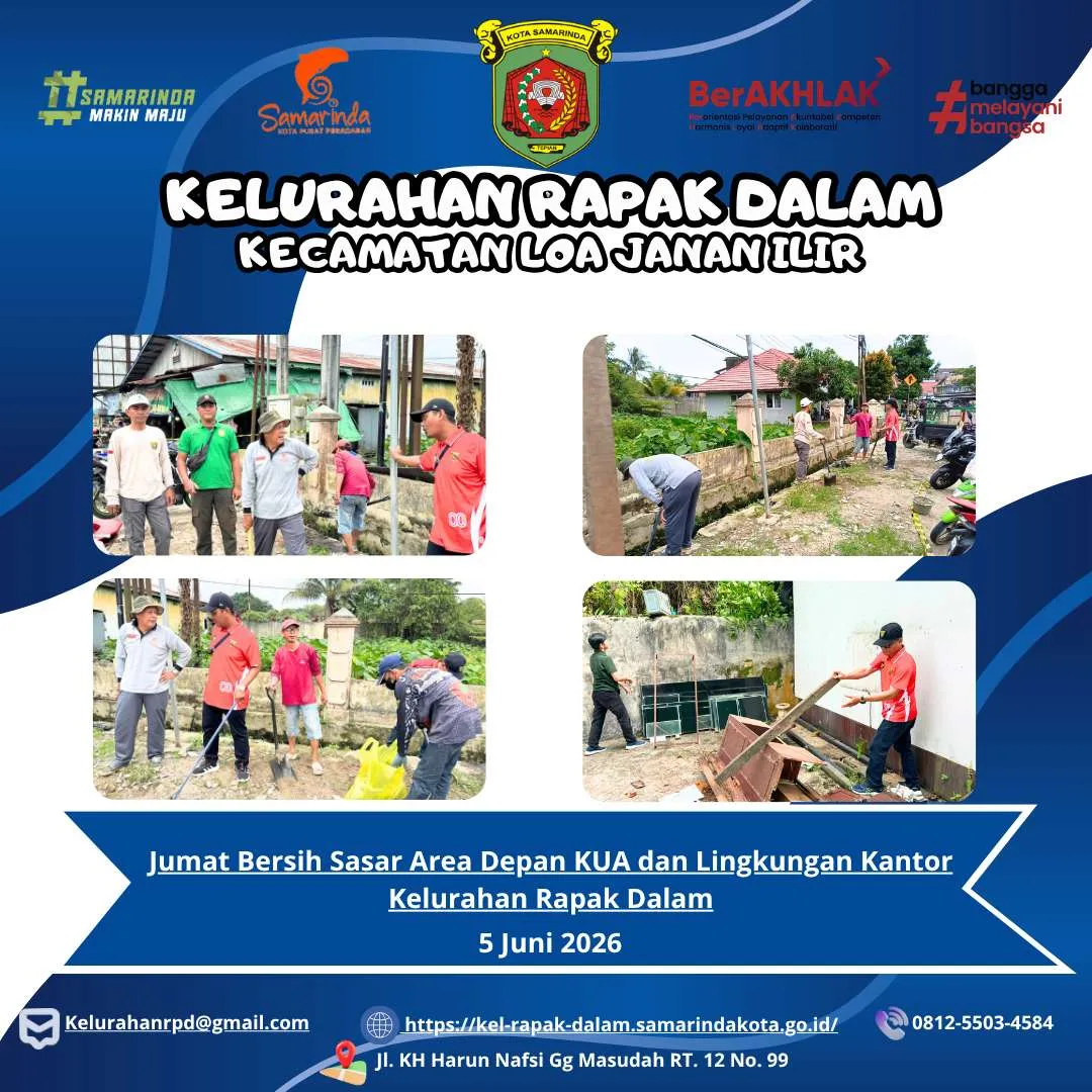 Jumat Bersih Sasar Area Depan KUA dan Lingkungan Kantor Kelurahan Rapak Dalam