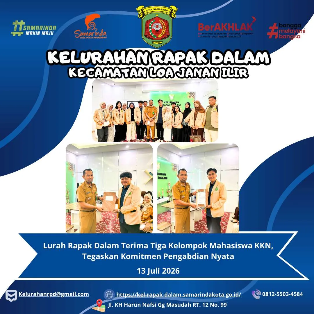 Lurah Rapak Dalam Terima Tiga Kelompok Mahasiswa KKN, Tegaskan Komitmen Pengabdian Nyata