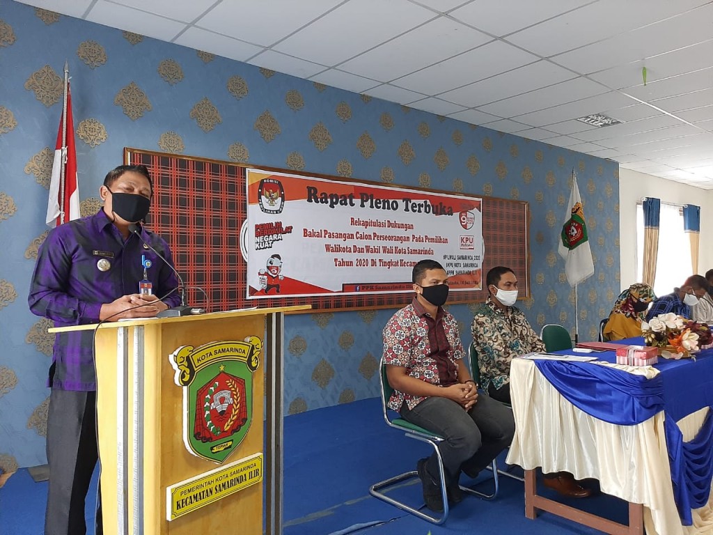 Rapat pleno Terbuka Rekapitulasi dukungan bakal pasangan Calon perseorangan di tingkat Kec. Samarinda Ilir pada Pemilihan Walikota dan Wakil Walikota Samarinda Tahun 2020
