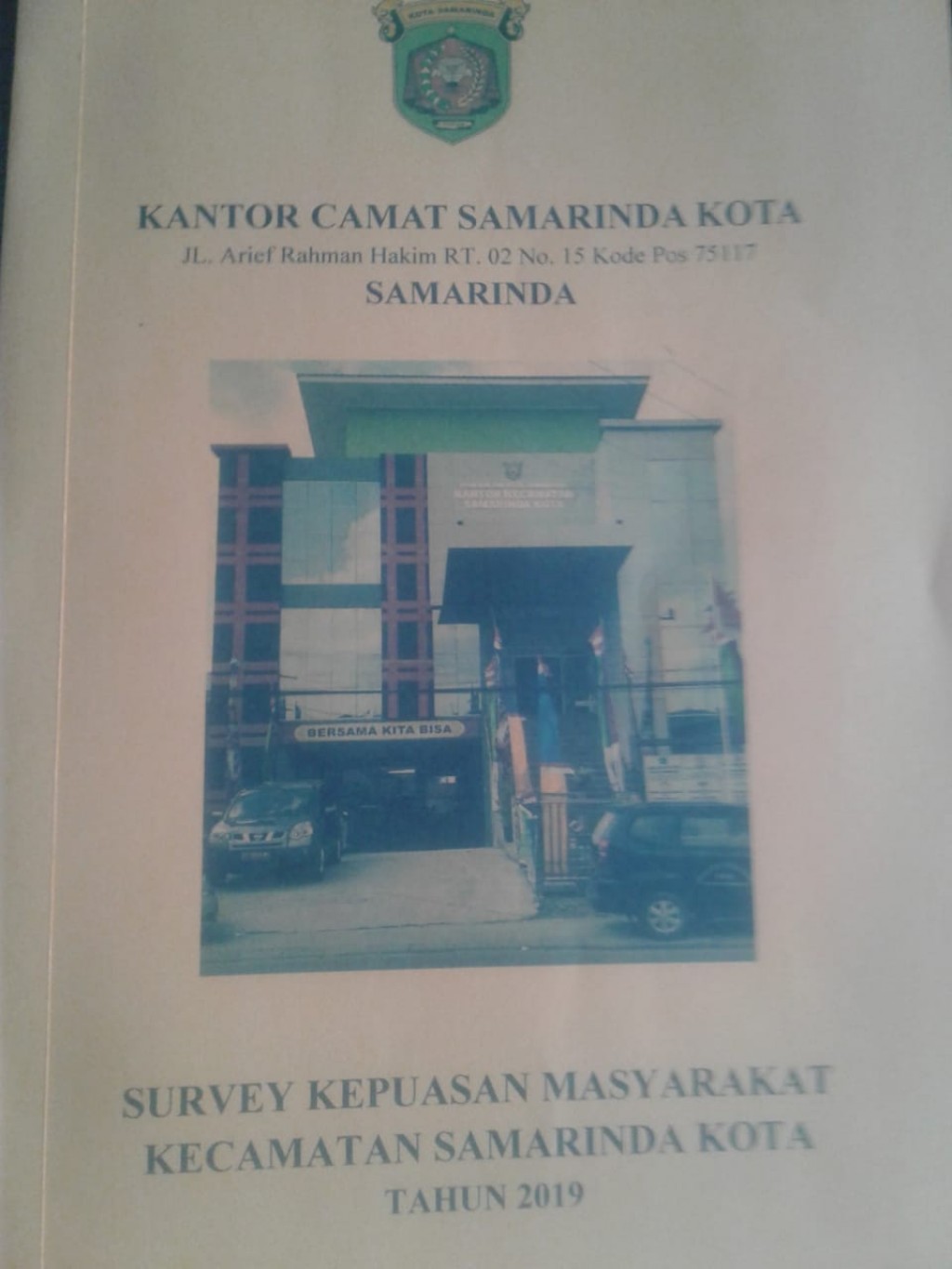 Hasil Survey Kepuasan Masyarakat Kecamatan Samarinda Kota Tahun 2019
