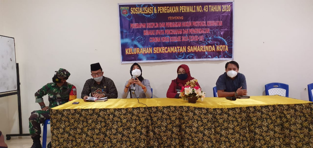 Sosialisasi & Penegakan perwali no. 43 tahun 2020 di Keluarahan Pasar Pagi