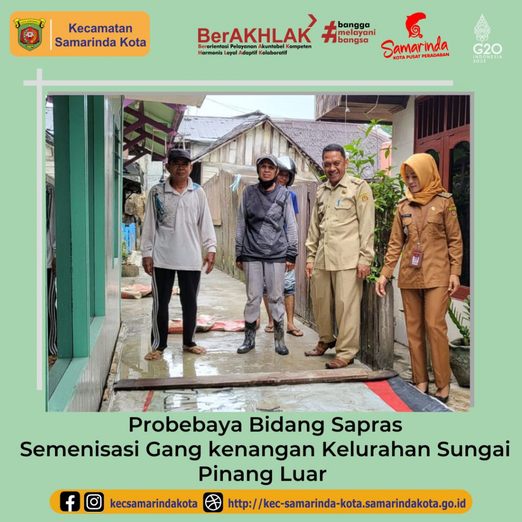 Probebaya Bidang Sapras Semenisasi Gang kenangan Kelurahan Sungai Pinang Luar