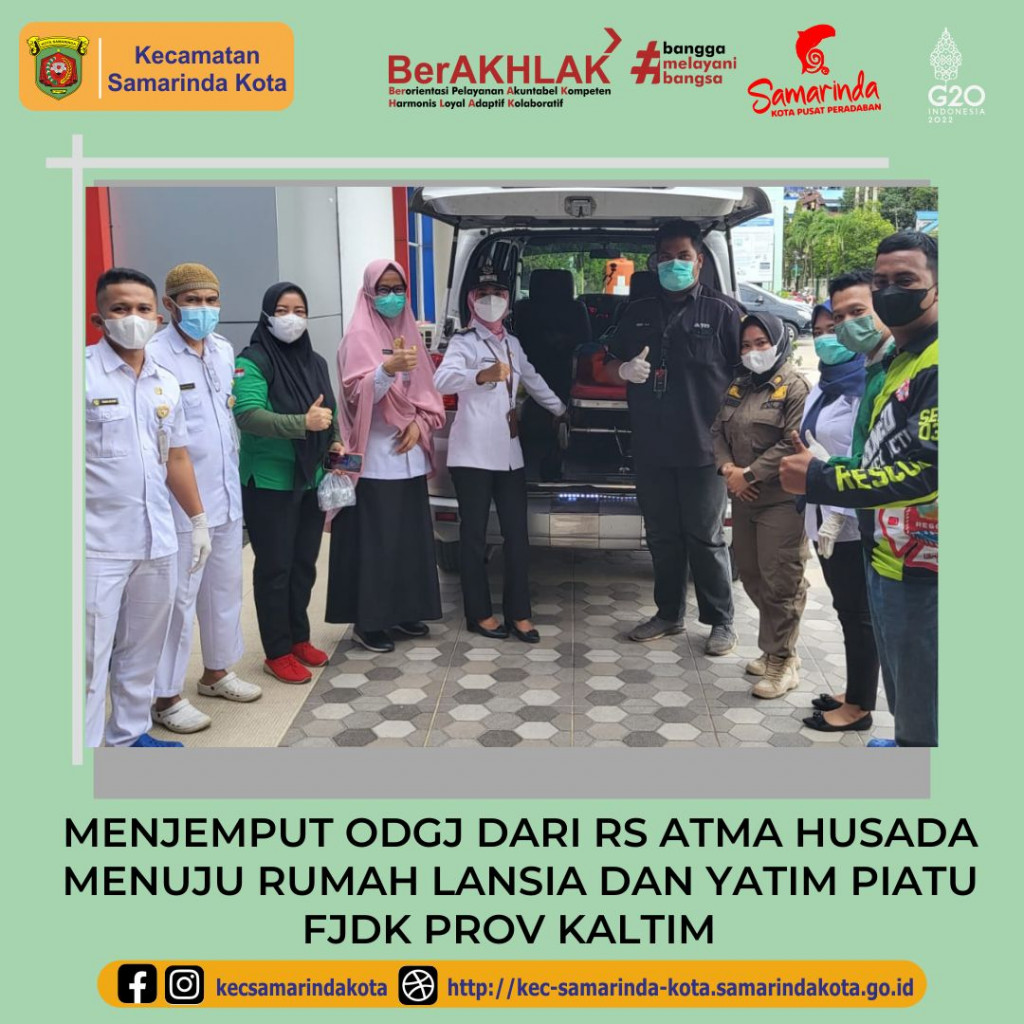 MENJEMPUT ODGJ DARI RS ATMA HUSADA MENUJU RUMAH LANSIA DAN YATIM PIATU FJDK PROV KALTIM