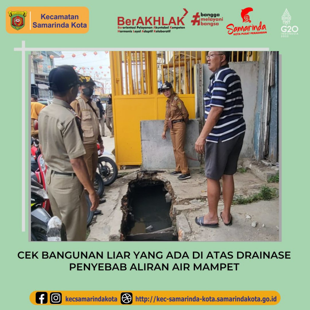 CEK BANGUNAN LIAR YANG ADA DI ATAS DRAINASE PENYEBAB ALIRAN AIR MAMPET