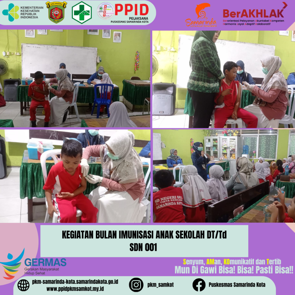 Bulan Imunisasi Anak Sekolah DT dan Td