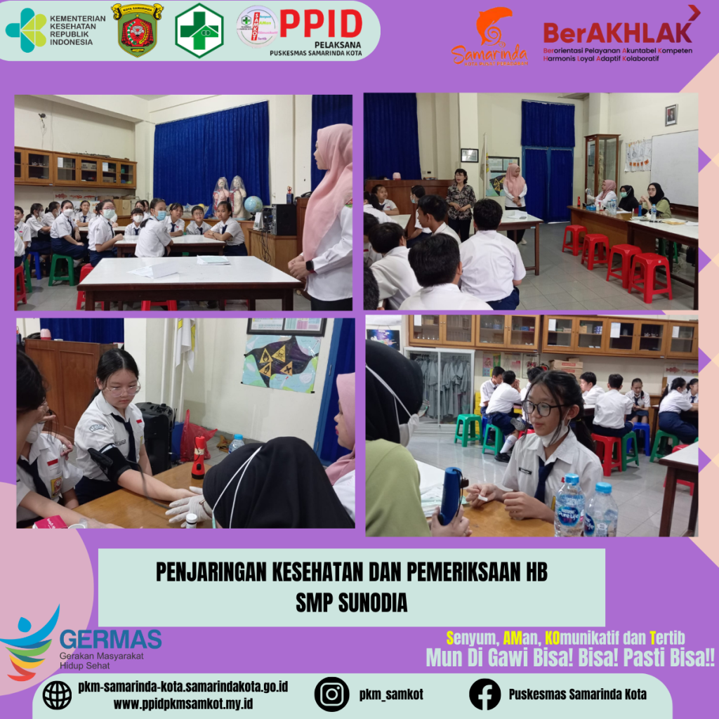 PENJARINGAN KESEHATAN DAN PEMERIKSAAN HB SMP SUNODIA