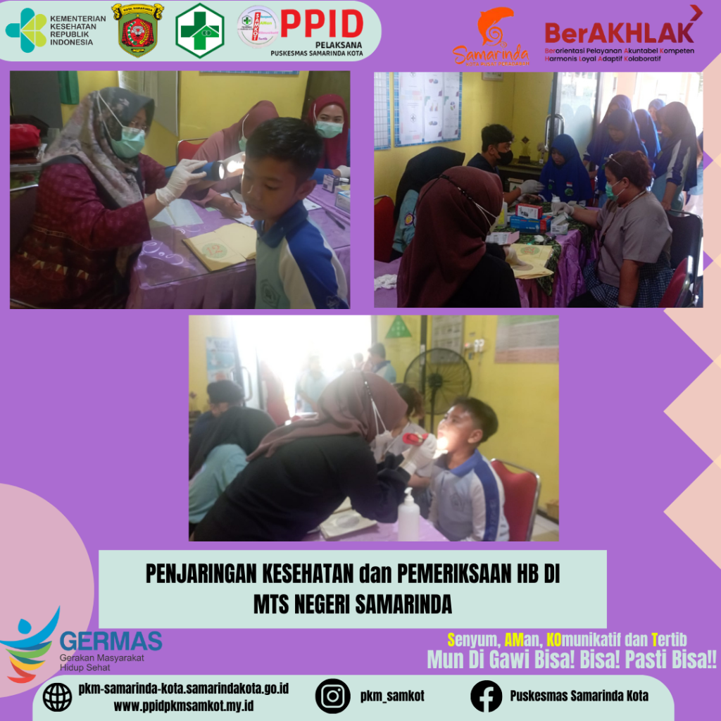 Penjaringan Kesehatan dan Pemeriksaan HB di MTS Negeri Samarinda