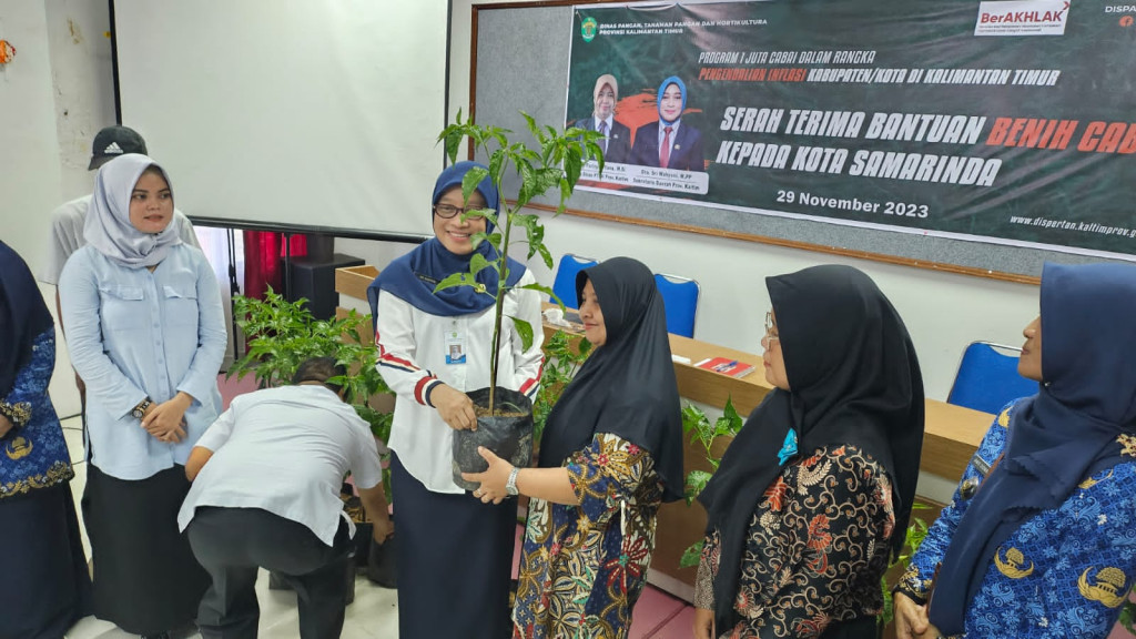 Penyerahan Secara Simbolis Bantuan Benih Cabai Dari Pemerintah Prov. Kaltim