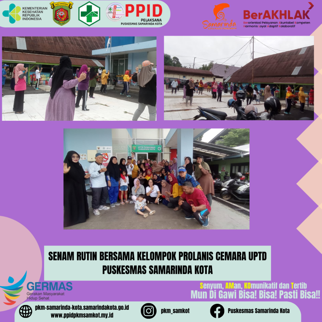 Senam Kelompok Prolanis Cemara UPTD Puskesmas Samarinda Kota