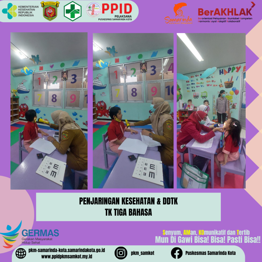 Penjaringan Kesehatan dan SDIDTK di TK Tiga Bahasa