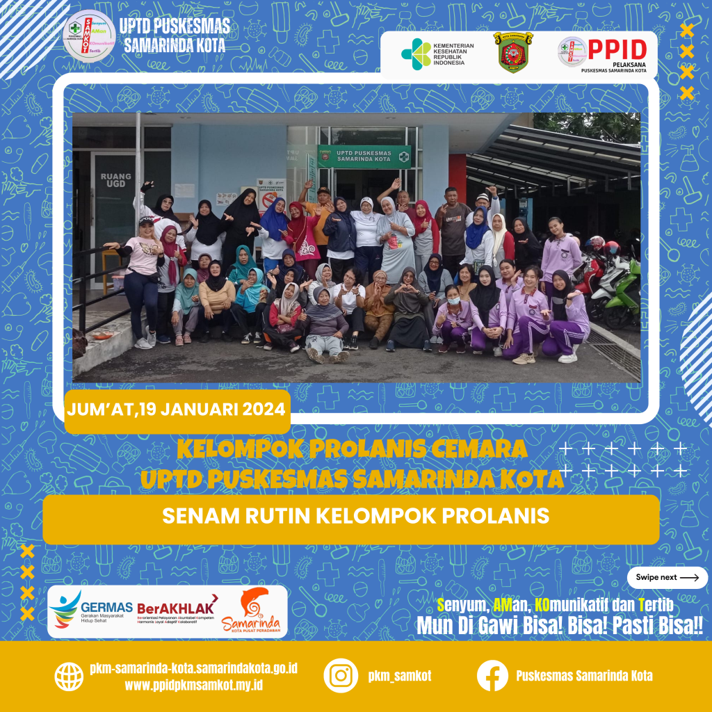 Senam Bersama Kelompok Prolanis Cemara UPTD Puskesmas Samarinda Kota