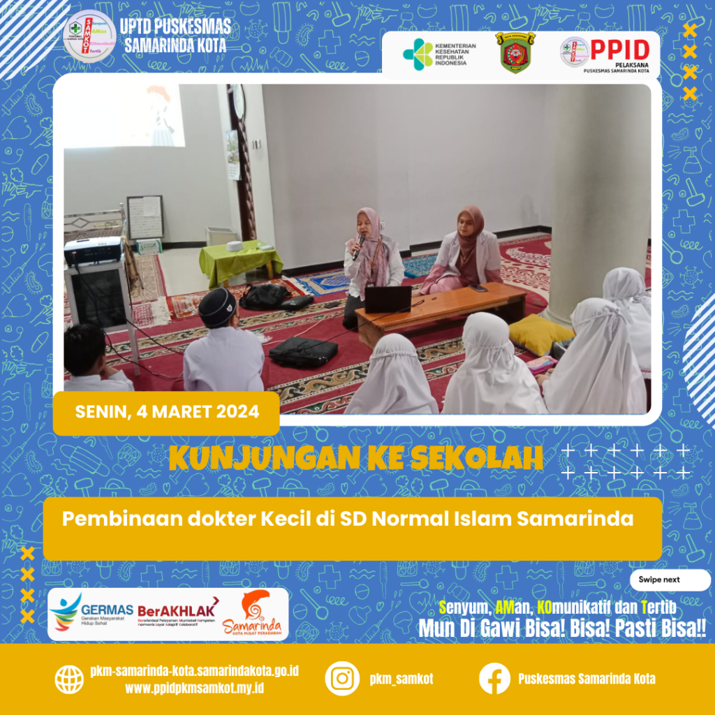 Kegiatan Pembinaan Dokter Kecil , Penyuluhan gigi dan Mulut Serta Penjaringan Kesehatan Di SD Normal Islam Samarinda