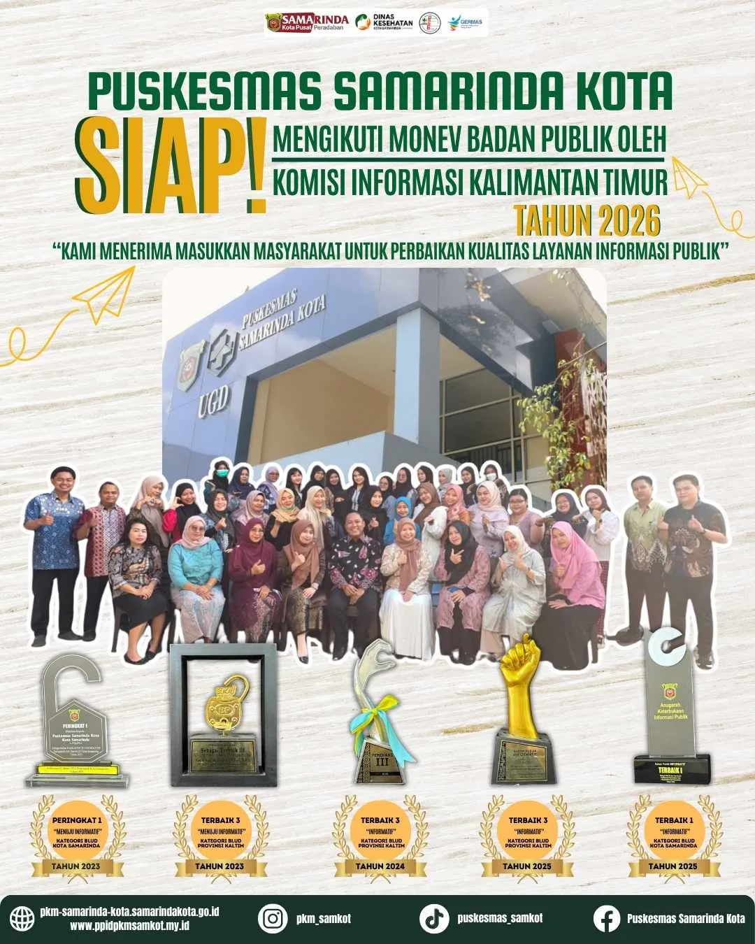 Puskesmas Samarinda Kota siap mengikuti Monitoring dan Evaluasi (Monev) Badan Publik Tahun 2026