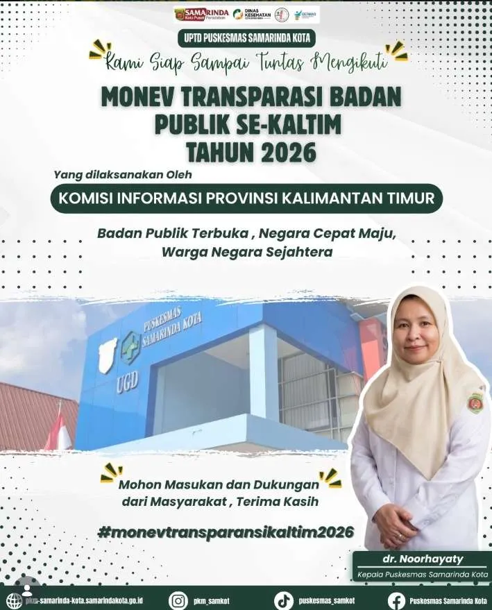 Puskesmas Samarinda Kota SIAP Mengikuti Monev Transparansi Badan Publik Se-Kaltimm Tahun 2026