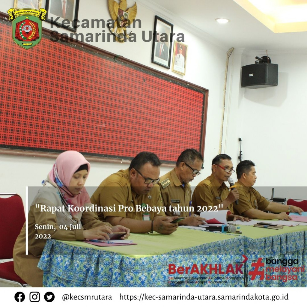 Rapat Koordinasi Pro Bebaya Kecamatan Samarinda Utara Tahun 2022