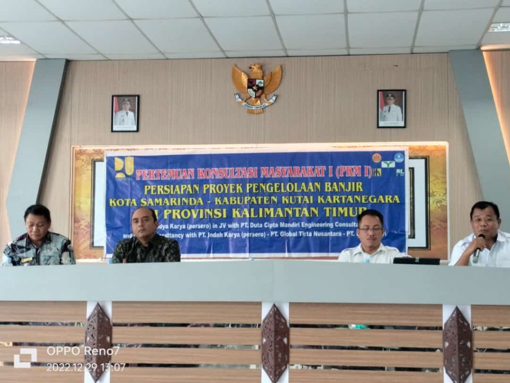 Sosialisasi konsultasi masyarakat persiapan  proyek  pengelolaan banjir