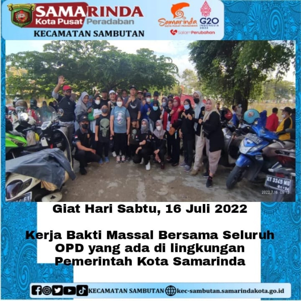 Kerja Bakti Massal bersama seluruh OPD dilingkungan Pemerintah Kota Samarinda