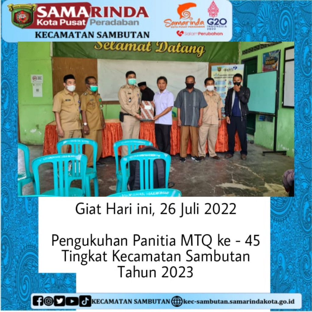 Pengukuhan Panitia MTQ ke - 45 Tingkat Kecamatan Sambutan Tahun 2023