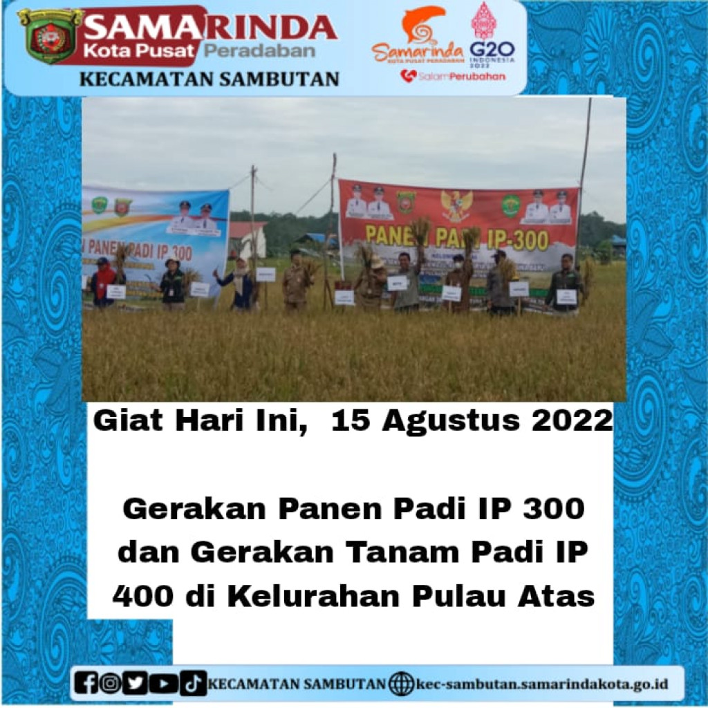 Gerakan Panen Padi IP 300 dan Gerakan Tanam Padi IP 400