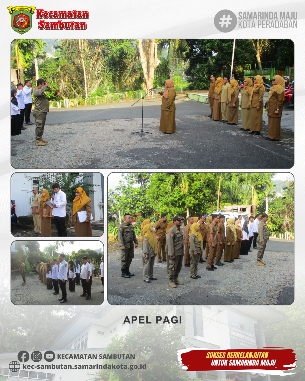 Apel Pagi di Halaman Parkir Kecamatan Sambutan