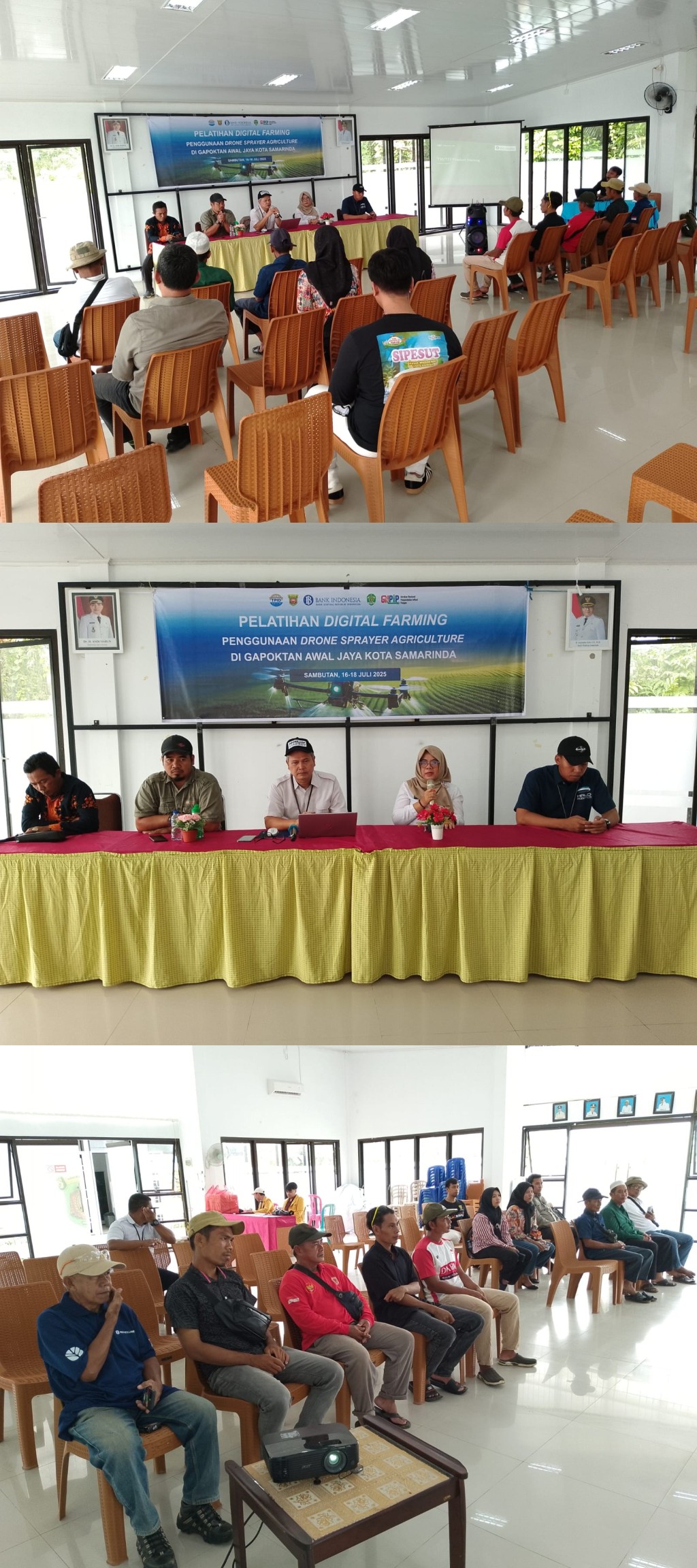 Pelatihan digital farming penggunaan drone sprayer agriculture di gapoktan awal jaya sambutan