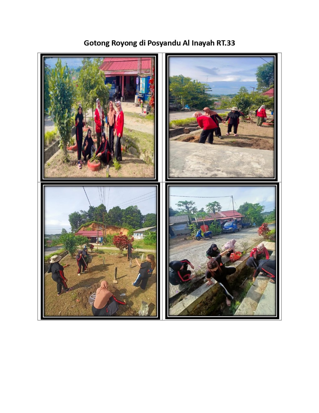 Gotong royong di Posyandu Al Inayah RT.33
