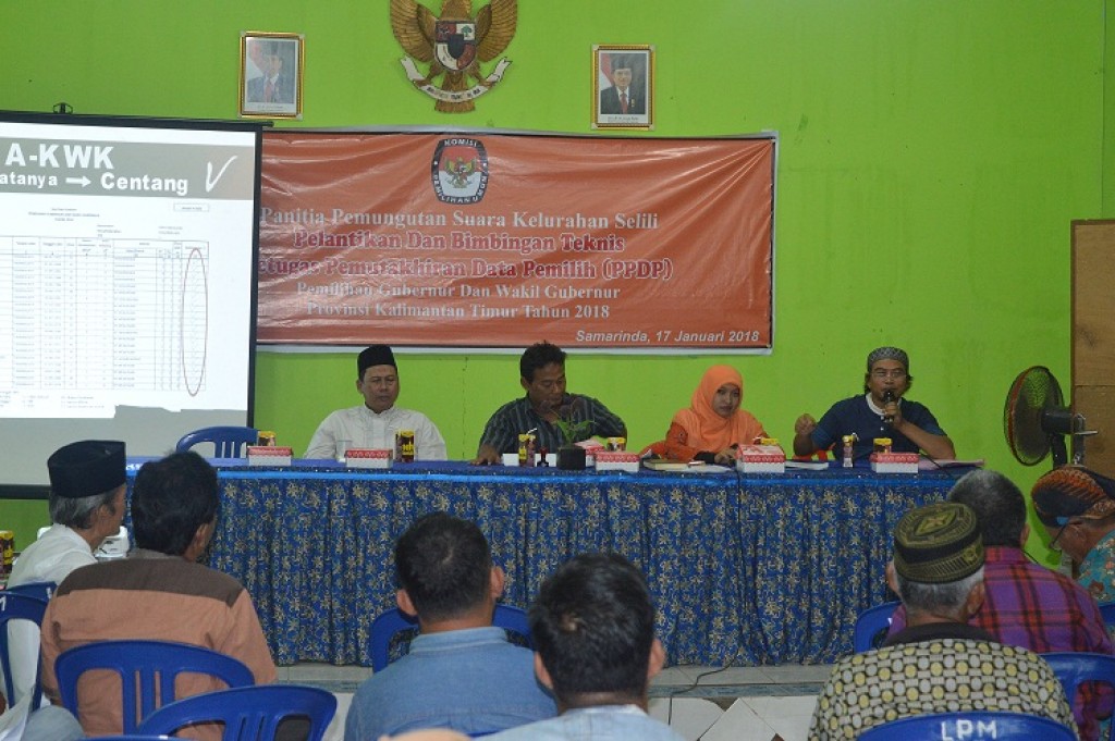 Pelantikan Dan Bimbingan Teknis Petugas Pemuktahiran Data Pemilih ( PPDP) untuk pemilihan Gubernur dan Wakil Gubernur Tahun 2018
