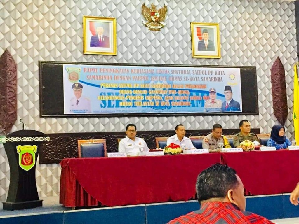 Rapat peningkatan Kerja sama Lintas Sektoral Satpol PP Kota Samarinda dengan Parpol LSM Dan Ormas Se-Kota Samarinda