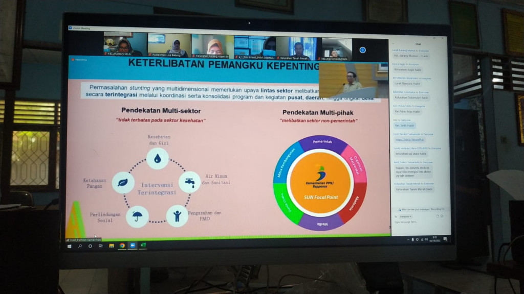 Rapat Melalui  Zoom metting Tentang  Desiminasi Dan publikasi Data Stunting