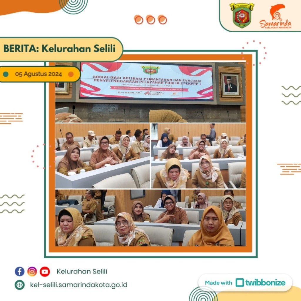 Sekretaris Lurah Selili Hadiri Rakor Sosialisasi Aplikasi PEKPPP di Balaikota Samarinda (05/08/2024)