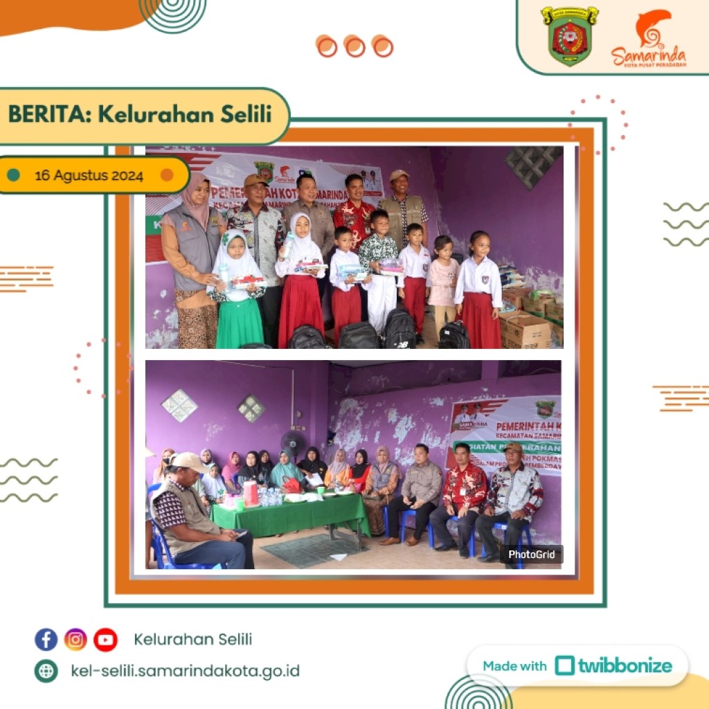 Penyerahan Simbolis Bantuan Pendidikan Pokmas Berkah Bebaya di Kelurahan Selili (16/08/2024)