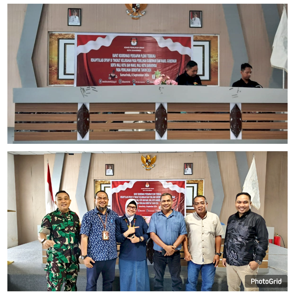 Sekretaris Lurah Selili Hadiri Rapat Koordinasi Persiapan Pleno Terbuka Rekapitulasi DPSHP di Kecamatan Samarinda Ilir (06/09/2024)