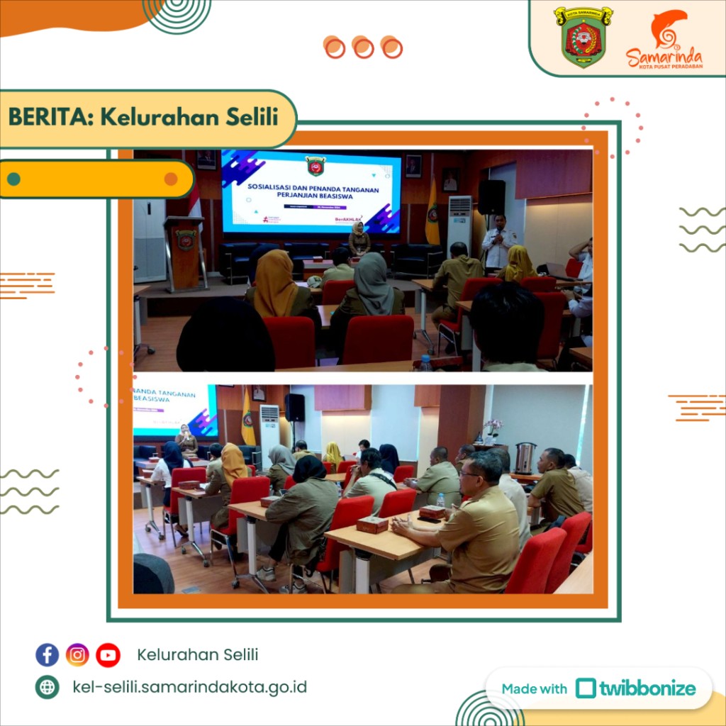 Staff PNS Kelurahan Selili, Hasfiansyah, Hadiri Sosialisasi dan Penandatanganan Perjanjian Penerima Beasiswa Pendidikan S1 Pemerintah Kota Samarinda (25/11/2024)