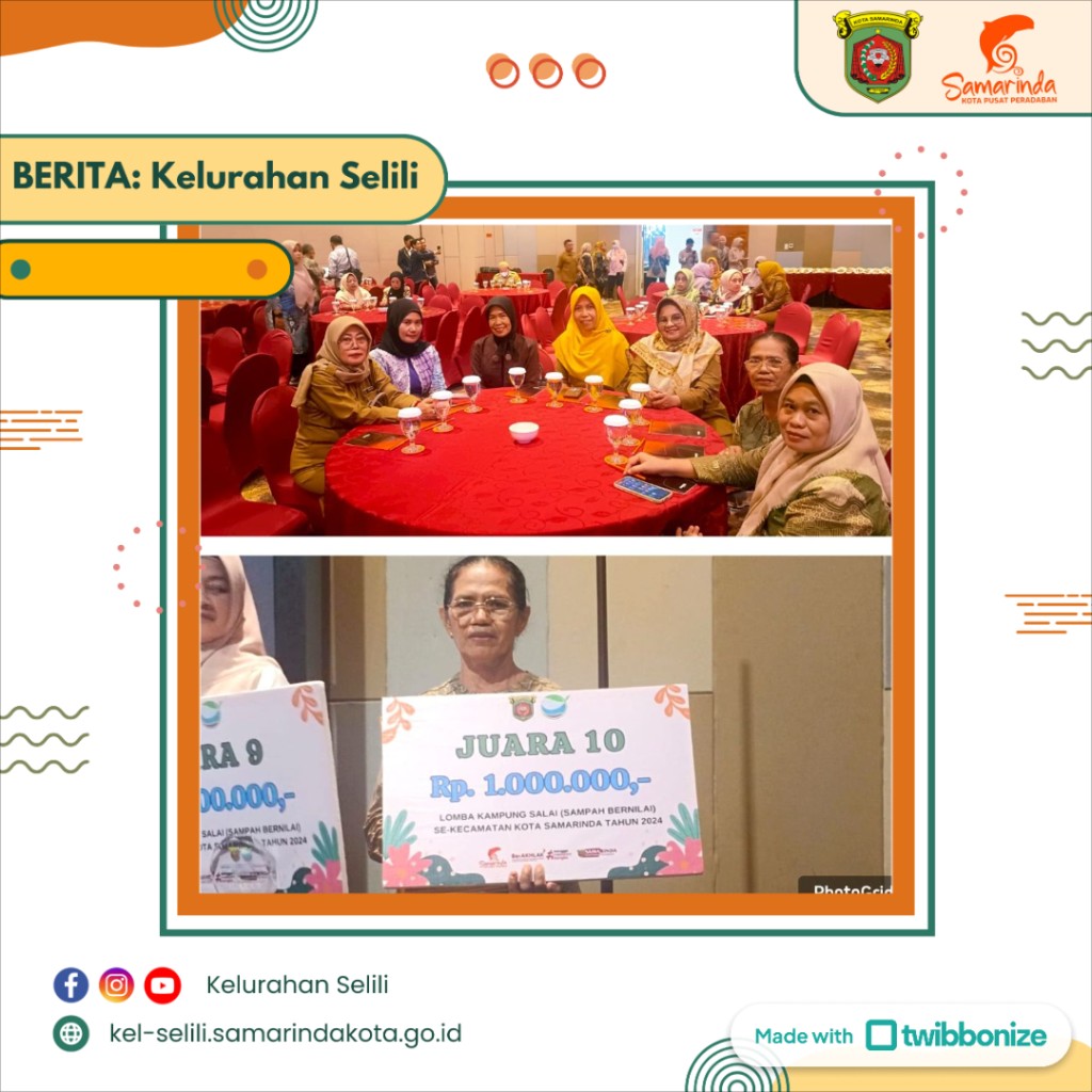 Kasi Ekobang Kelurahan Selili Hadiri Penyerahan Hadiah Lomba Kampung Salai di Hotel Harris Samarinda (02/12/2024)