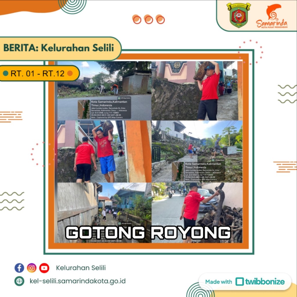 Lurah Selili Ikut Serta dalam Kegiatan Kerja Bakti Pokmas Berkah Bebaya di Jl. Lumba-Lumba (04/05/2025)
