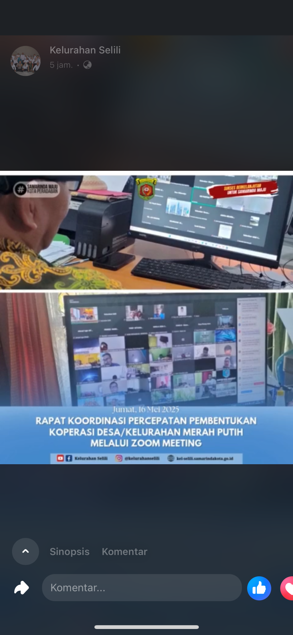 Kelurahan Selili hadir dalam Rapat Koordinasi Percepatan Pembentukan Koperasi Merah Putih (16/05/2025)