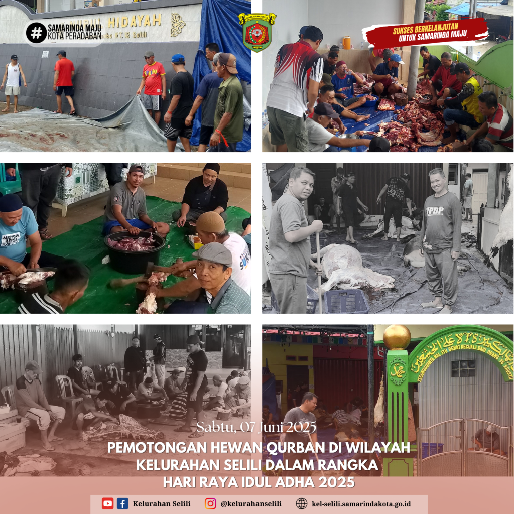 Warga Kelurahan Selili Antusias Sambut Hari Raya Idul Adha 1446 H dengan Pemotongan Hewan Qurban Serentak (07/06/2025)