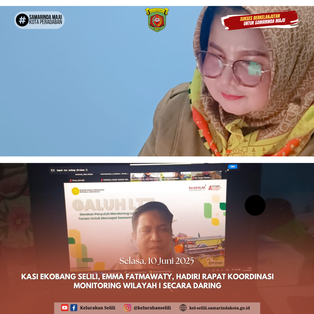 Kasi Ekobang Selili, Emma Fatmawaty, Hadiri Rapat Koordinasi Monitoring Wilayah I Secara Daring (10/06/2025)